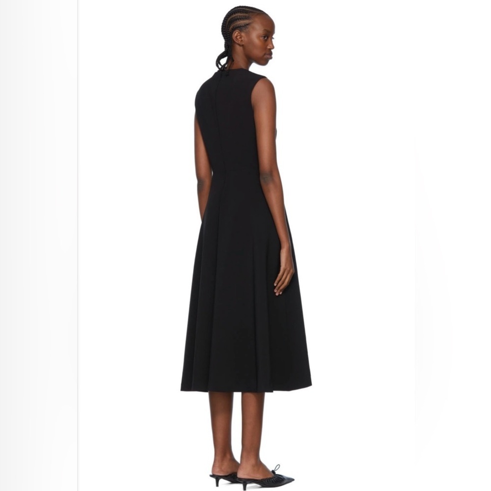 Rosetta Getty Black Sleeveless Midi Dress with Front Cutout - Picture 3 of 11